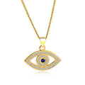 Hot Style Personalized Devil'S Eye Diamond Blue Eyes Fashion Collarbone Eye Cubic Zirconia Necklace Copper Jewellery Chain