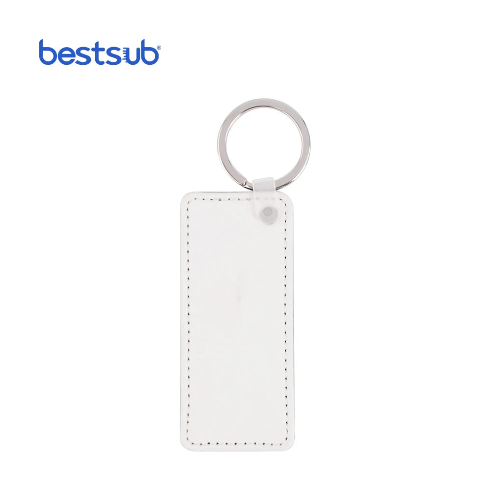Bestsub Wholesale Custom Rectangular Sublimation Blanks Leather Designer Wallet Pu Sublimation Keychain