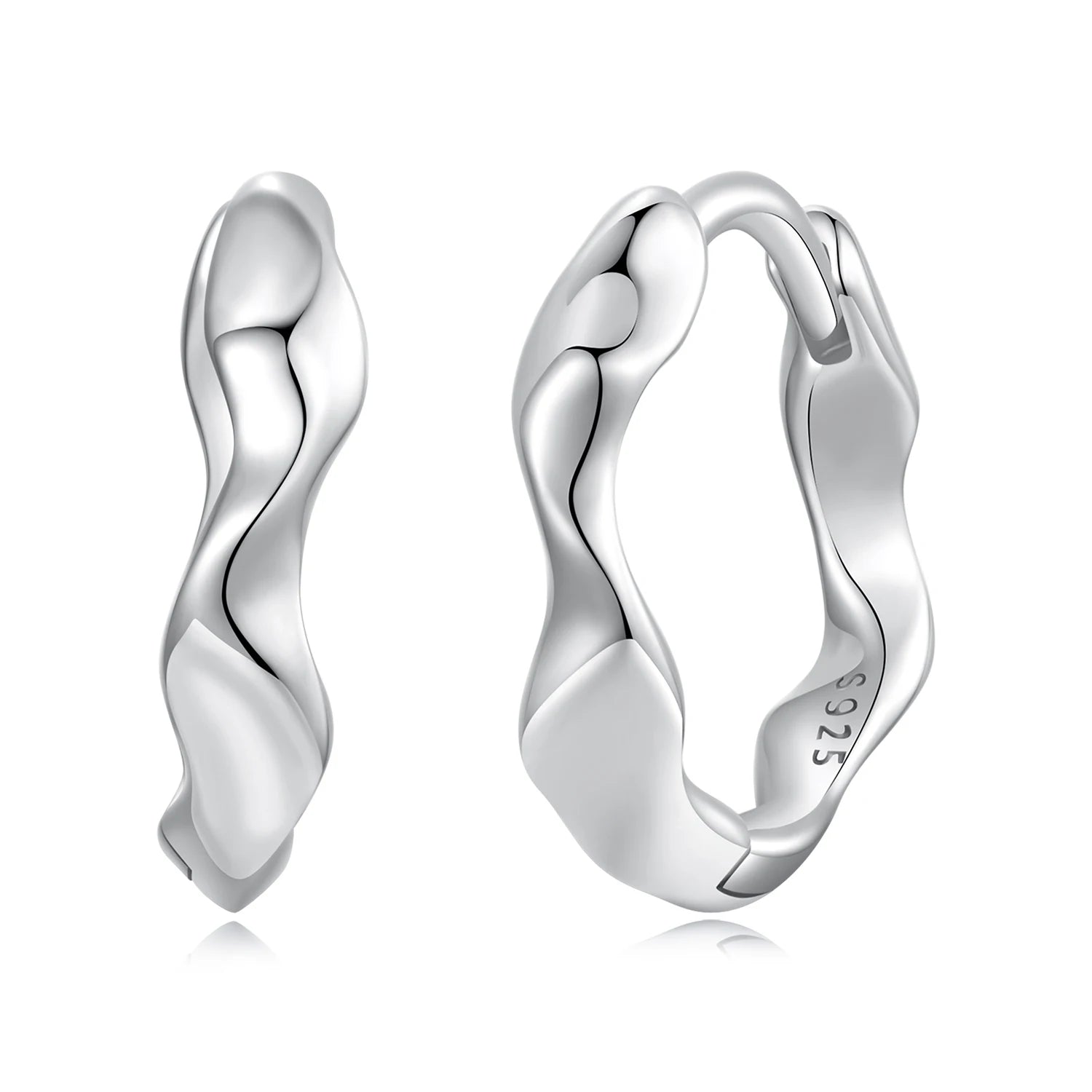 925 Ear Buckle Temperament Female Sterling Silver Earrings Simple Earring Hoop Design S925 Sterling Silver Earrings