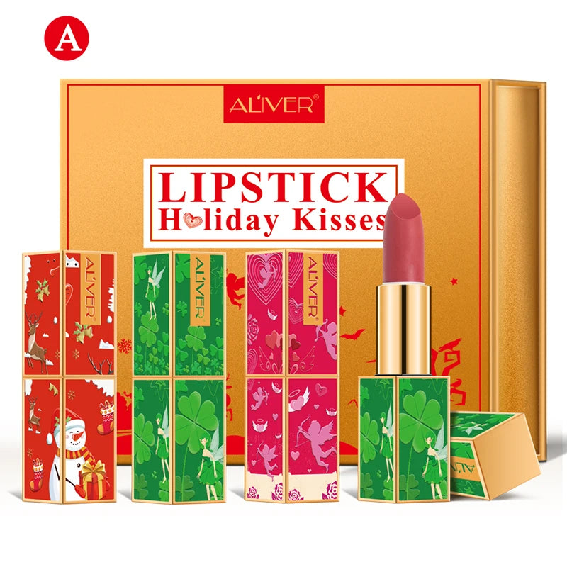 ALIVER 3 Pcs Git Box Kit Private Label Waterproof Mate Lipstick Set