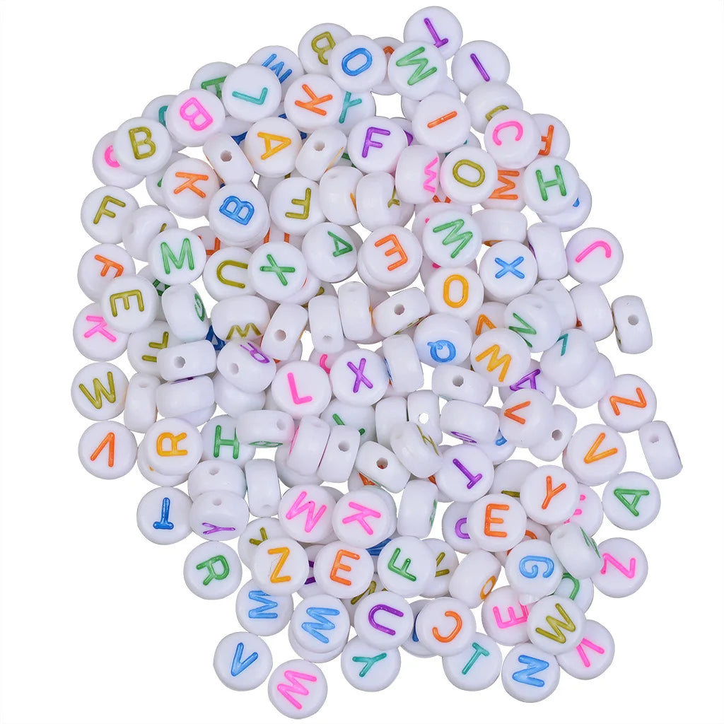 Garment Sewing Accessories Tailor Use Letter Alphabet Beads Acrylic Beads Colorful Transparent Beads Trimmings