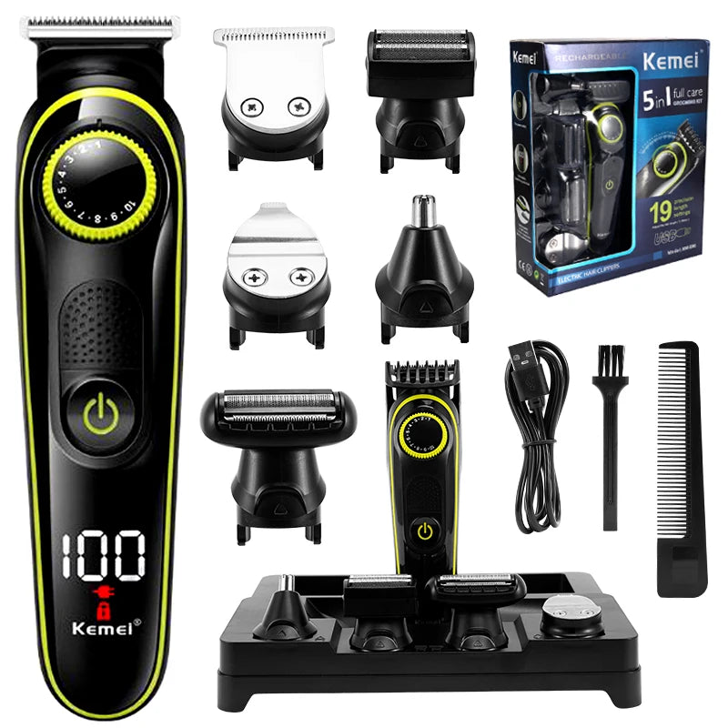 Professional Men's Electric Hair Trimmers Waterproof Clippers Nose Razor for Beard Split Ends Cutting Machine Sharp Beauty Tool