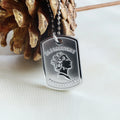 Stylish Stainless Steel Queen Head Royal Dog Tag Pendant Necklace Collectible