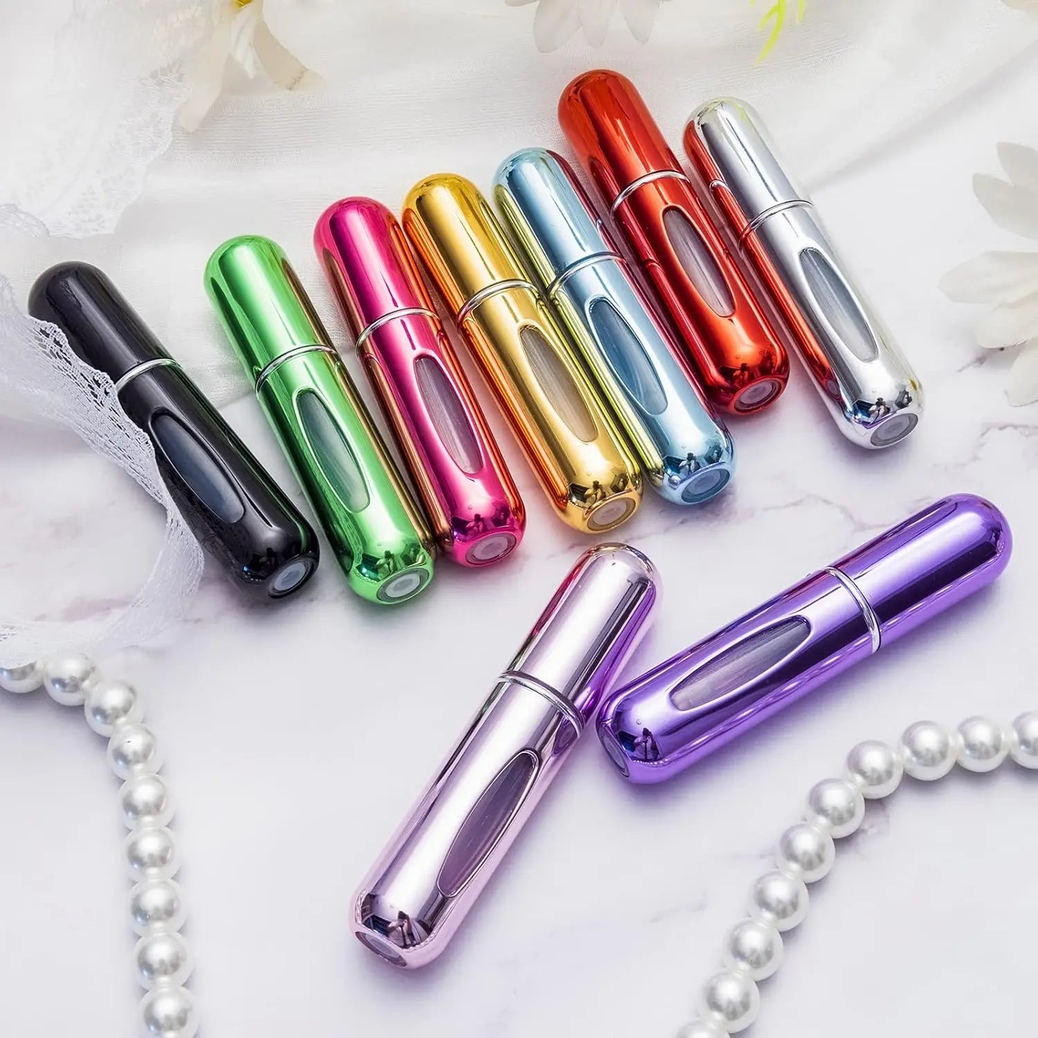 Perfume Spray Bottle 5ml 8ml Travel Pocket Gift Empty Mini Refillable Aluminum Atomizer Pump Sprayer for Skin Care Lotion