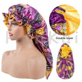 New Arrival Best Selling Double Layer Long Hair Bonnet Cap Custom Designer Hair Wraps Satin Silk Sleep Sleep Hair Bonnet
