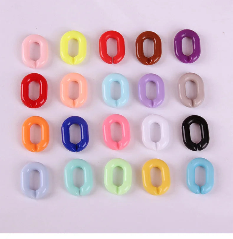 AA00399 14*20mm Colorful Open Link Acrylic U-shaped Chain Link Opening Ring Adjustable DIY Earrings Bag Accessories