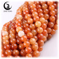 Zhe Ying 6/8/10mm Red Aventurine Stone Beads Round Smooth Bracelet Stone Beads for Jewelry Making Orange Aventurine Stone Beads