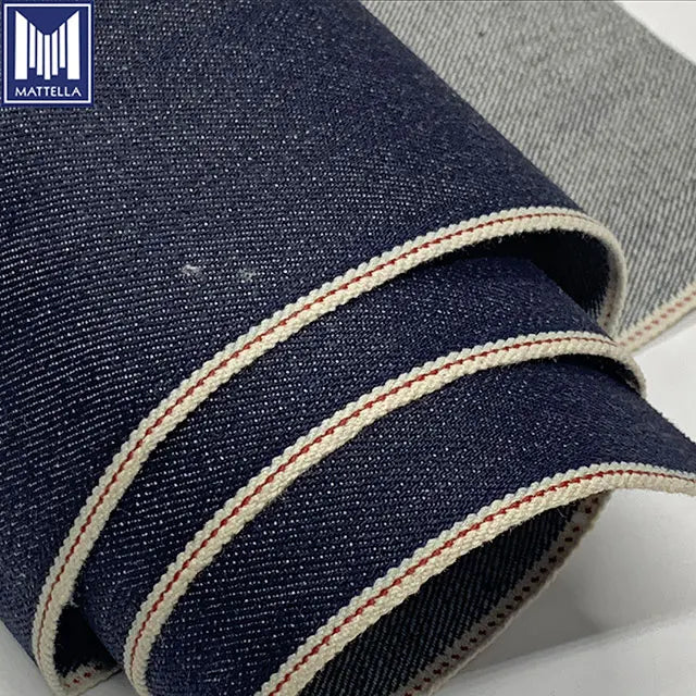 14oz 100% Organic Cotton Non-Stretch Selvedge Denim Fabric Woven Yarn Dyed Slub Original Fit Men's & Girls' Jeans Direct China