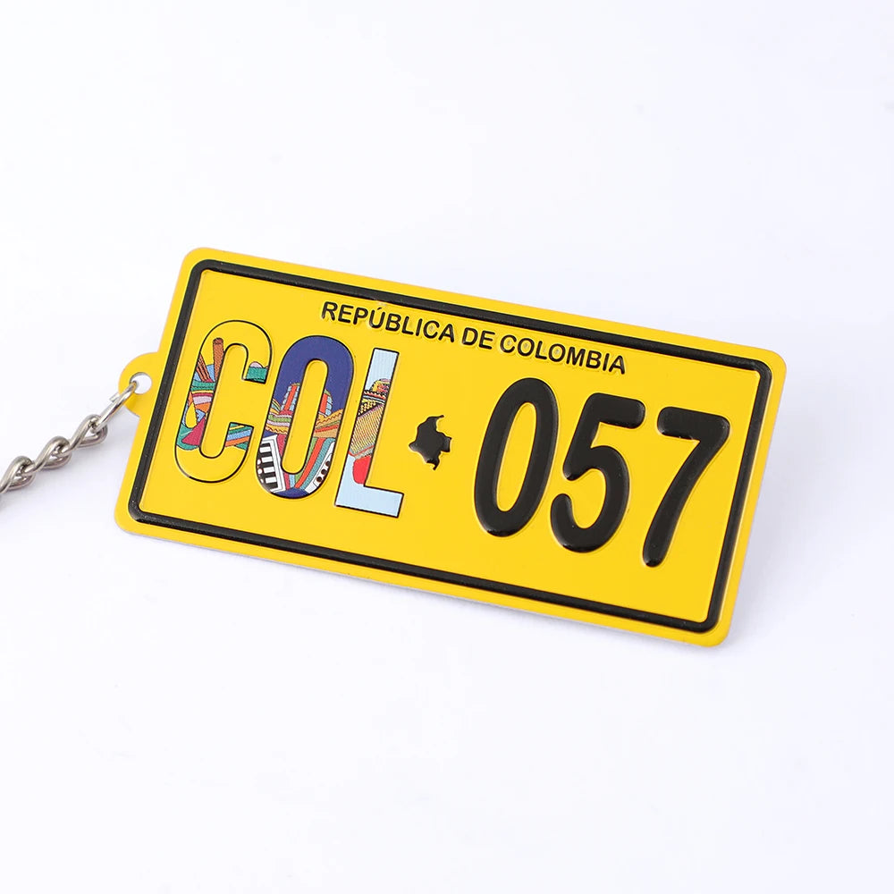Factory Direct Custom Metal Keychains Custom Number Plate License Keychains Promotional Aluminum Metal Keychains