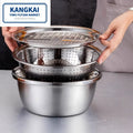 OEM Multi-purpose Stainless Steel Grater Fruit and Vegetable Strainer Bowl Set
