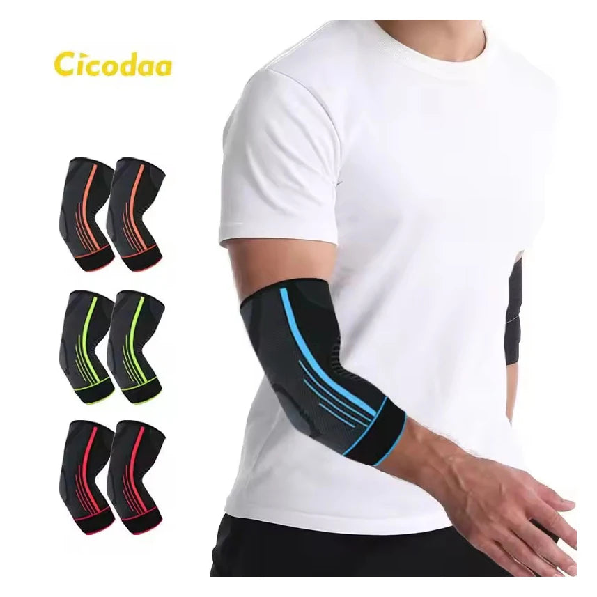 Outdoor Sports Soft Nylon Bandages Knitted Knee Elbow Sleeves Protectors Adult Weightlifting Fitness Wholesale