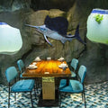 Fiberglass Ocean Fish Sculpture Seafood Restaurant Ice Table Decoration