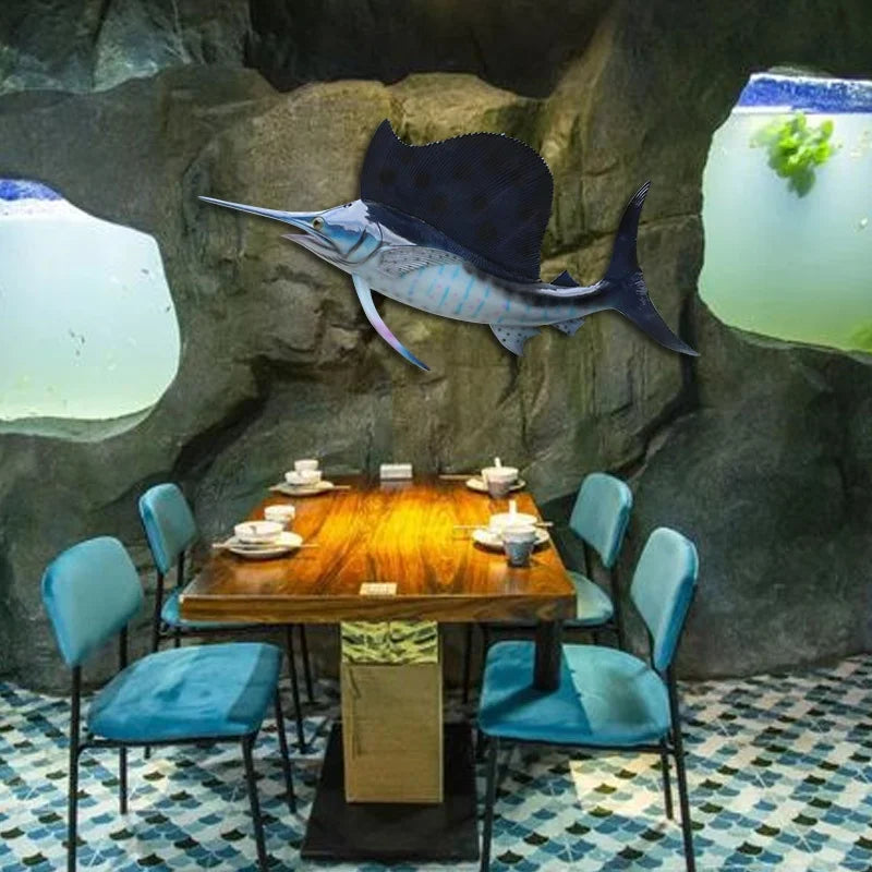 Fiberglass Ocean Fish Sculpture Seafood Restaurant Ice Table Decoration