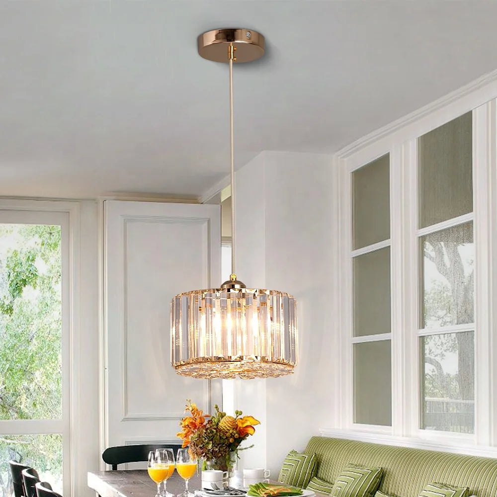 Factory Customized Dining Table Illumination Droplight Restaurant Bedroom Crystal Chandelier Pendant Light