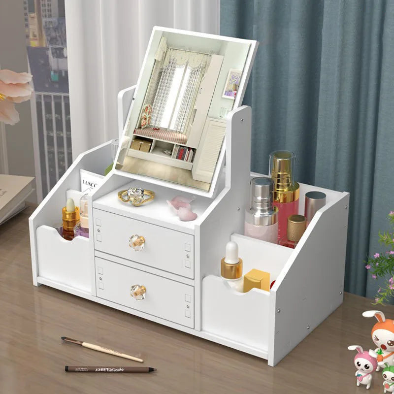 Top Seller Waterproof Dustproof Drawer Portable Makeup Organiser Lipstick Holder Cosmetic Storage Box With Mirror
