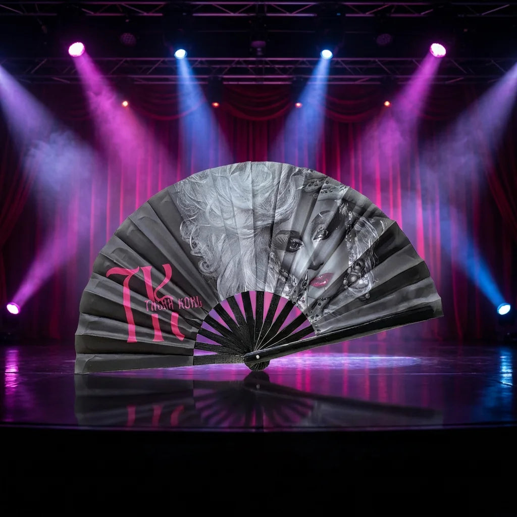 New Arrival Custom Printed Logo Bamboo Crafts Large Hand Folding Fan Painted Technique for Promotional Gifts