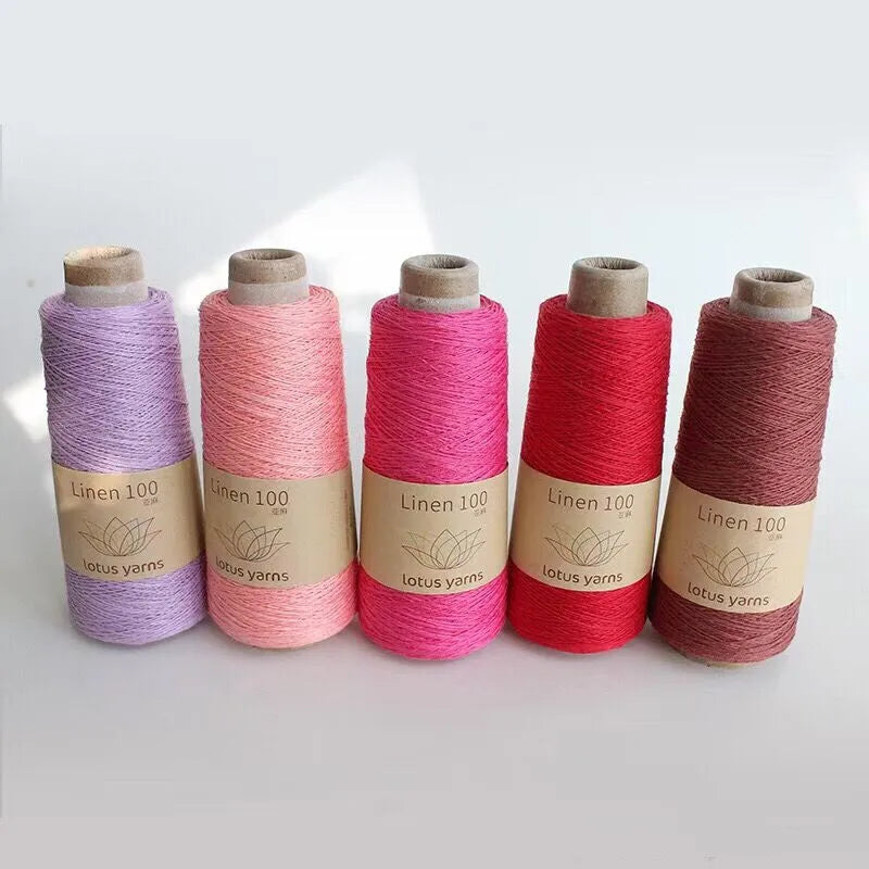 Linen 100 Cone Yarn Lotus Yarns Pure Linen Yarn 100 Gram Mini Cone for Hand Knitting Crochet Machine Knit