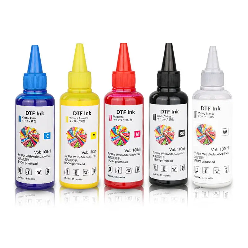 100ml DTF PET Transfer Film Textile Ink for Epson I3200 4720 XP600 1390 L1800 F2000 L805 Printers