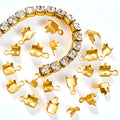 18k Gold Plated Stainless Steel Zircon Claw Chain Clasps Chains Clip Diy Jewelry Bracelet End Cap Connection Accessories