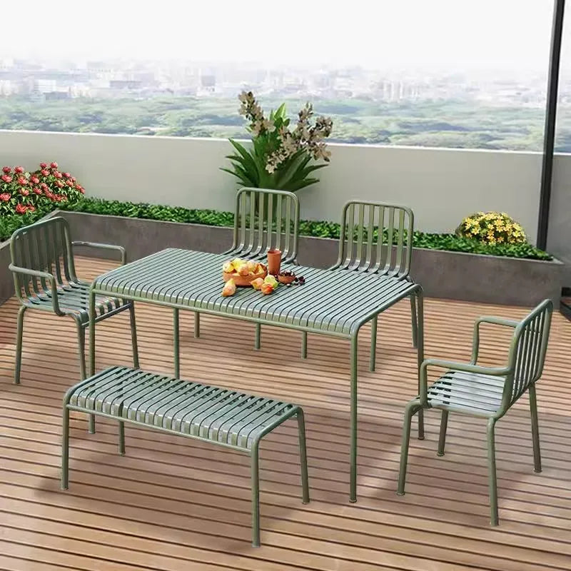 Outdoor Dining Table Patio Open-air Balcony Iron Wrought Outdoor Leisure Iron Table Modern Outdoor Furniture