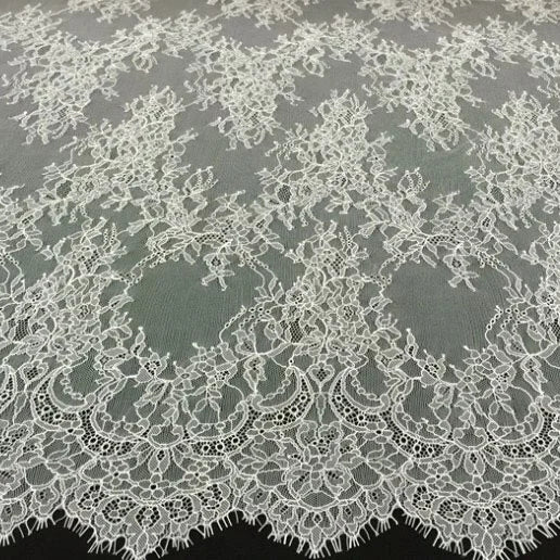 Manufacture Floral Eyelash Chantilly Lace Fabric 3 Meters by Piece LT20948