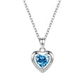 925 Sterling Silver 'Eternal Love' Heart Pendant Necklace for Unisex Classic Style With Princess Cut Zircon Stone for Parties