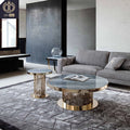 Stainless Steel Black Coffee Table Gray Italian Design Luxury Marble Modern Living Room Furniture Dirani GIORGIO-CT-03-CHARISMA