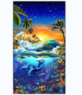 LANSURE DIY Diamond Painting Colorful Landscape 5D Custom Full Drill Sunrise Ocean Scenery Dolphin Cartoon Flower Printed