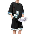 Men Summer Suits Streetwear Loose Short Sleeve T Shirt and Shorts Set Men Chinese Traditional Clothing Men