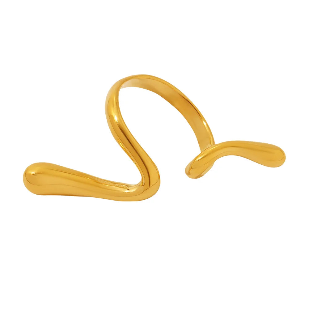 Fashion Classic Irregular Line Color Matching Adjustable Ring