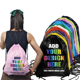2024 Most Popular Drawstring Backpack Water Resistant Sport Snakpack for People Original Factory Cheap Polyester Bag With Custom