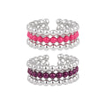 Luxury Dainty S925 Sterling Silver Multi-layer Drip Beaded Adjustable Finger RIngs Jewelry for Women