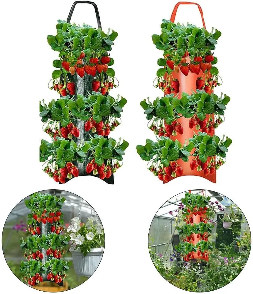 Factory Wholesale Reusable 3-Gallon Strawberry Grow Bags 10 Pcs PE & Felt Material Plant Growth MegaBDM