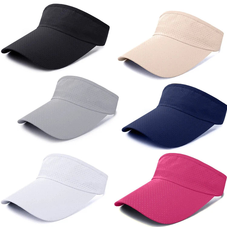 Custom Logo Embroidery Sporty Fruit Leopard Dot Argyle Oxford Terry Unisex Sun Visor Hat Adjustable Outdoor Sport Beach Running