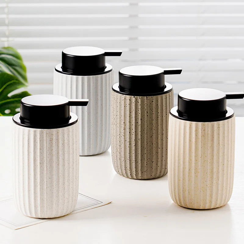 New Home Kitchen Soap Dispenser Ceramic Foaming Pump Soap Bottle for Bathroom Sets