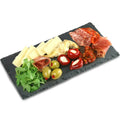 Factory Direct Sales Rectangle Shape Natural Slate Plate Cheese Board with Cutlery Set