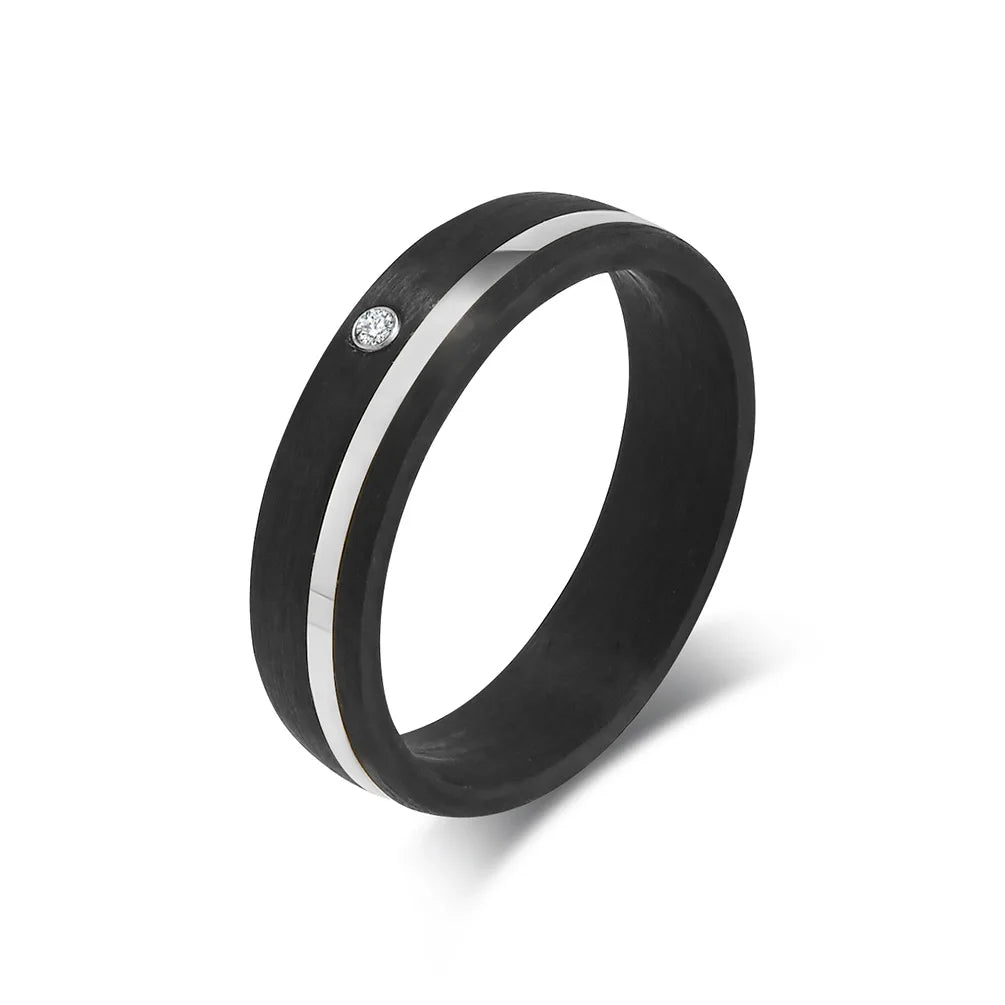 Fashion Couple Punk Style Titanium Rings Wholesale Polished Gold Plated Custom for Women and Men Jewelry Gift