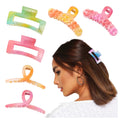 2022 11cm/4.35inch Plastic Colorful Gradient Color Hair Claw Clips for Women Thin Hair Bulk