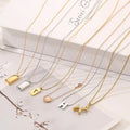 Stainless Steel Gold Plated Horsewhip Chain Geometric Red Temperament Personalized Pendant Classic Simple Necklace