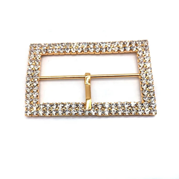 Bling Square Rhinestone Slide Buckle Crystal Garment Wedding Decorative Rhinestone Buckle MegaBDM