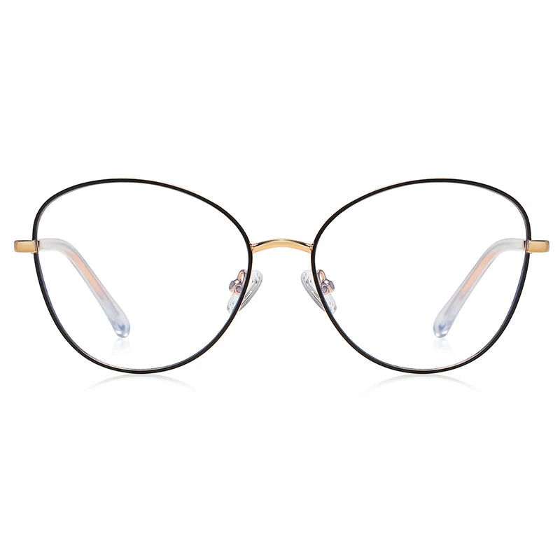 Oval Frame Metal Anti Blue Glasses 3054 Women's Fashionable Anti Blue Lens Frame