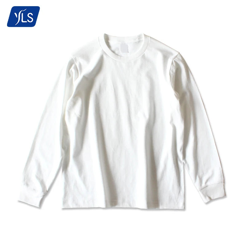 YLS Apparel Men's Regular Fit Long Sleeve T-Shirt Custom Blank Solid Pattern Wholesale Light Weight Cotton 210 GSM Round Neck