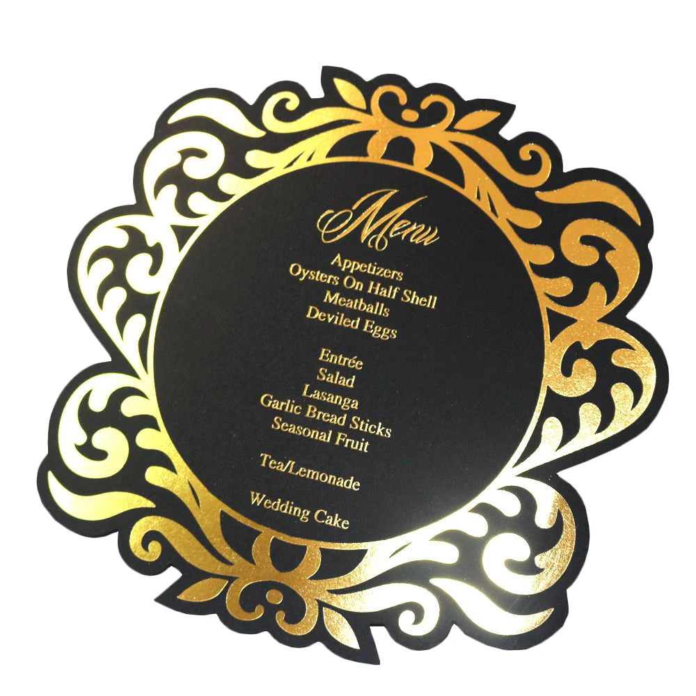 Creative Designing Paper Menu Cards for Wedding Party or Events Custom Color and Design