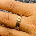 High End 18K Plain Gold Fine Zirconia Ring Stainless Steel Trendy Simple Gold Plated Jewelry 1.5mm