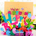 Best Selling Handmade 3D Laser Engraved Colorful Birthday Greeting Card Personalized Creative Design