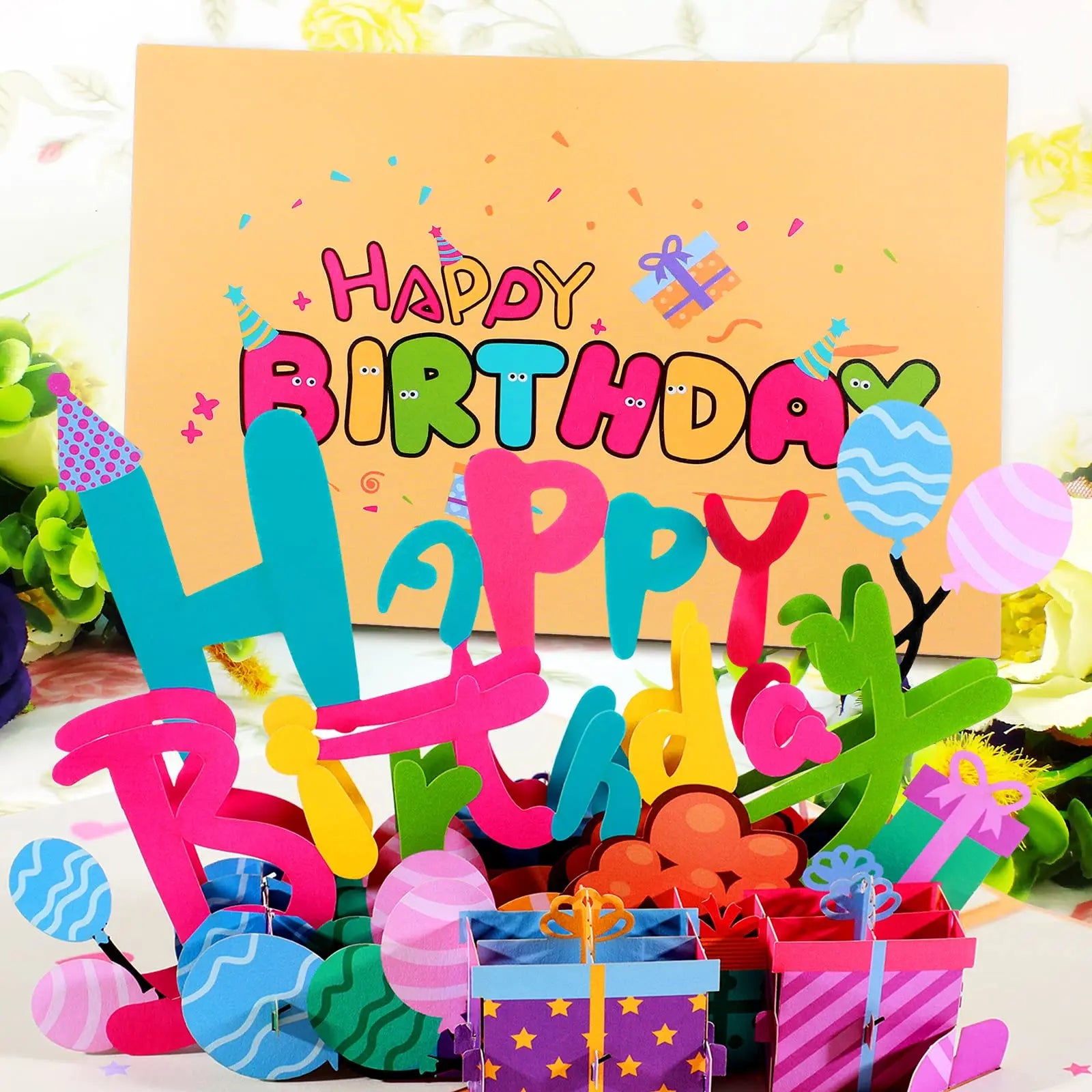 Best Selling Handmade 3D Laser Engraved Colorful Birthday Greeting Card Personalized Creative Design
