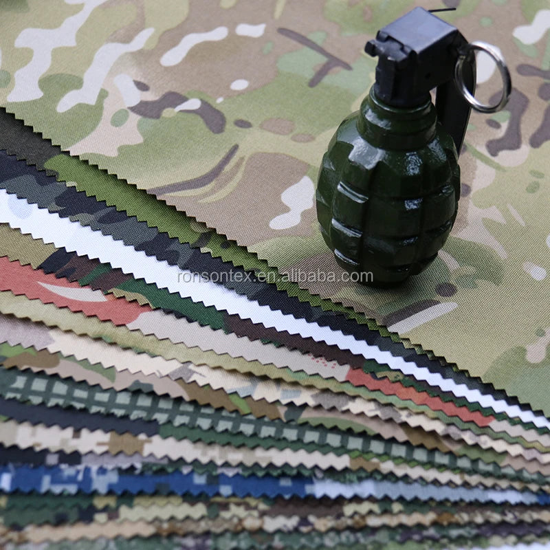Olive Green Custom Printed Digital Camouflage Polyester Cordura Oxford Fabric Waterproof Anti-Static Feature for Car Uniforms