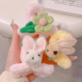 Autumn and Winter Cartoon Doll Cute Hair Claw Women's Plush Hair Claw Children's Shark Clip Hair Accessories