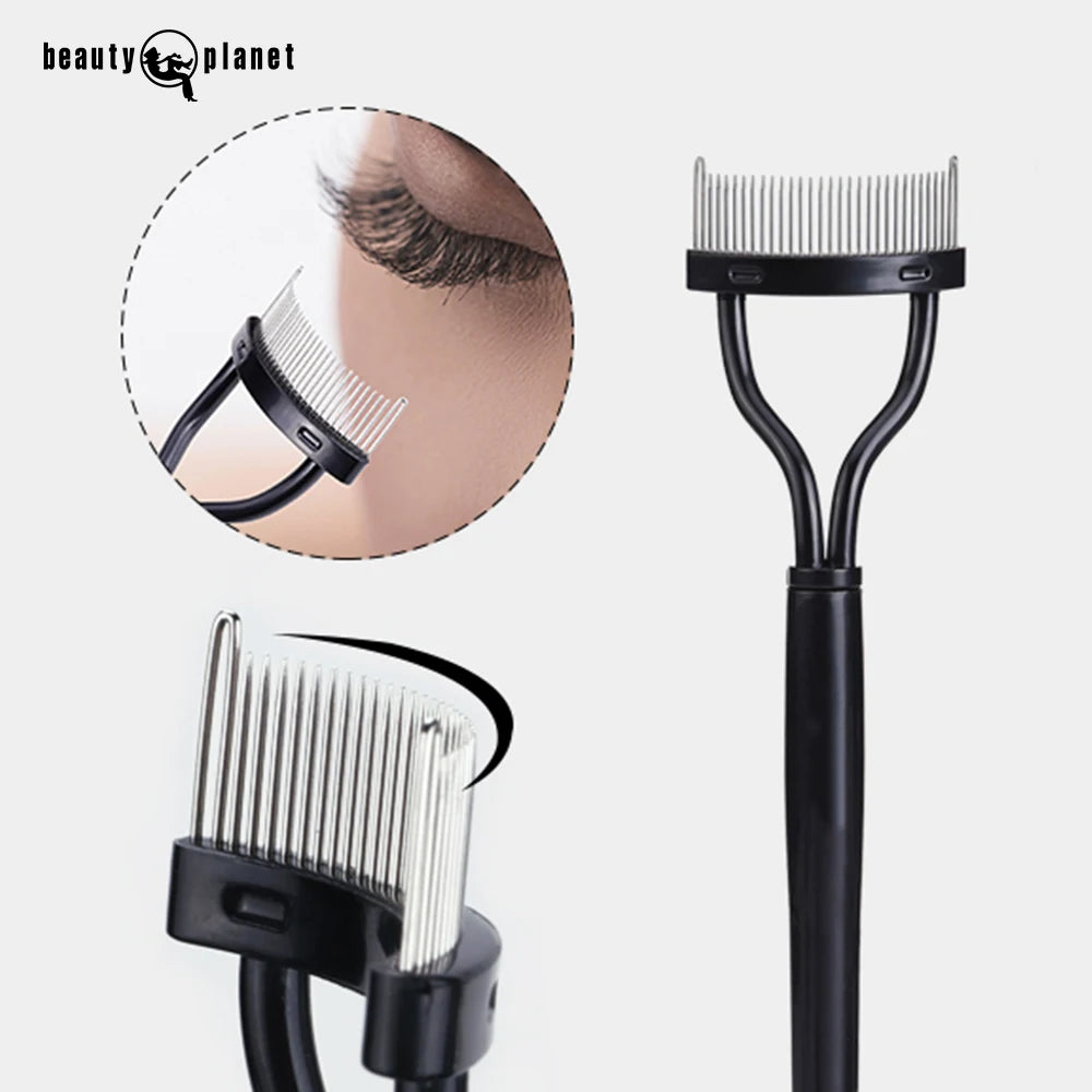 Beauty Planet Wholesale Private Label Black Eyelash Comb Metal Separator Curler Makeup Applicator Plastic Eyelash Mascara Brush