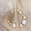 Natural Freshwater Pearl 14k Gold Wrapped Bracelet Adjustable Beads Charm Bracelet